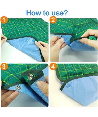 Waterproof Adult Bibs for Men with Crumb Catcher - Reusable & Washable Dining Bibs for Elderly - Clothing Protector for Eating - Buy Online on GoSupps.com