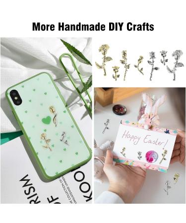 QXUJI 3D Rose Nail Art Charms Flowers - Gold & Silver Alloy Decals for Girls & Women DIY Nail Design - 7 Styles Available - Buy Online on GoSupps.com