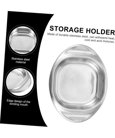 Milisten 1pc 304 Stainless Steel Saucer Painting Color Holder Salad Dressing Cruet Kitchenware Rack Stainless Steel Divided Plate Round Condiments Ramekins Soy Sauce Snack Dog Dessert Plate 11x8.5x1.5CM - Buy Online on GoSupps.com