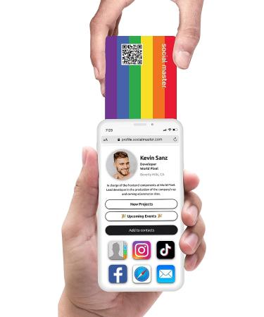 Social Master NFC Digital Business Card - Instant Contact & Social Media Sharing - iOS & Android Compatible - Pride Design - Buy Online on GoSupps.com