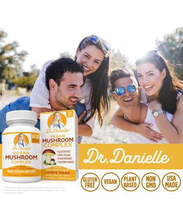 Organic Mushroom Complex - Immune Assist Support - Lion's Mane, Cordyceps, Reishi - Dr. Danielle - 120 Veggie Caps - Buy Online on GoSupps.com