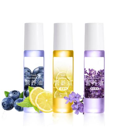Nail Cuticle Oil, Roll-On Nail Nutrition Oil Repairs Dryness of Damaged Nails and Cuticles, Strengthening, Repair for Peeling, Brittle and Broken Nails,
