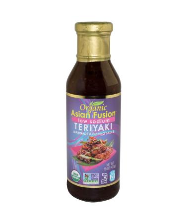 Organic Asian Fusion Low Sodium Teriyaki Sauce- USDA Organic, Non GMO Project Verified, Gluten Free, Kosher Parve, Made in USA, 15 Oz. LOW SODIUM TERYAKI (1 PACK)