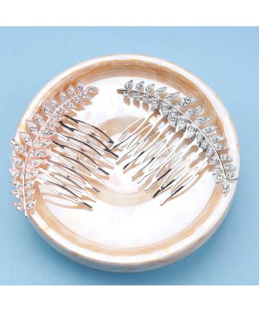 Aneneiceera Bride Wedding Crystal Hair Comb Clip Silver Hair Side Combs Leaf Hair Comb Rhinestone Headpieces Bride Hair Piece bridesmaid Hair Accessories for Women and Lady Girls(Silver) - Buy Online on GoSupps.com