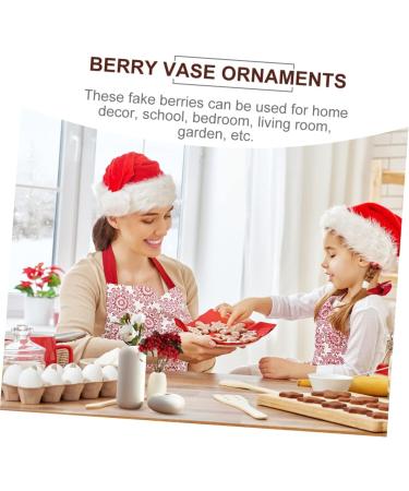 EXCEART 12 Pcs Berry Red Berries for Crafts Christmas Holiday Floral Stems Pine Tree Picks Faux Holly Berries Branches for Vase Christmas Simulation Berries Flowers Iron Wire Self Made - Buy Online on GoSupps.com