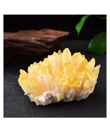 Natural Crystal Cluster Ore Specimens Yellow Green Quartz Reiki Stone Raw CrystalsHome Decor Collect Gifts Ornaments 1PCS Stone Mineral Specimen (Color : Yellow Size : 300-400g) 300-400g Yellow