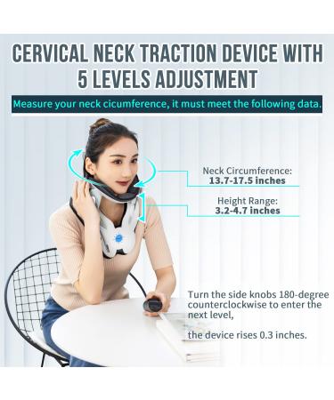 Cervical Neck Traction Device - Electric Air Pump with 3 Power Settings and 8 Airbags for Neck Pain Relief - Buy Online on GoSupps.com