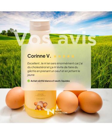 Blanc d' uf Liquide Team Nutrition | Riche en Prot ines Sans Graisses | Fabriqu en France | Id al pour R gime Sportif Omelettes Smoothies & P tisseries Saines (1000G Sans saveur) Sans saveur 1000G - Buy Online on GoSupps.com