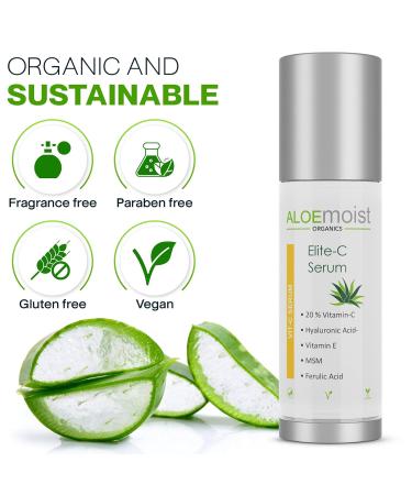 Elite Vitamin C Serum with Hyaluronic Acid & Aloe Vera - Anti-Aging Pore Minimizer Dark Spot Corrector for Face (.5 fl oz - Buy Online on GoSupps.com