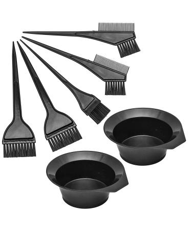 Bstepompre Hair Dye Color Brush and Bowl Set Hair Color Brush Mixing Bowl Kit Tools for Hair Dying Coloring Applicator 7 Piece Set