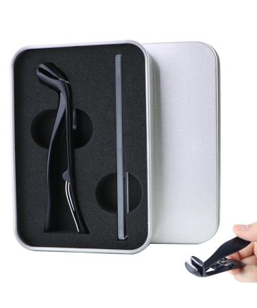 Stainless Steel Nail Clippers with File 360 Rotating Head Long Handle Nail Clippers Large Wide Jaw Nail Clipper Ergonomic Toenail Clipper for Thick Nails(Black)
