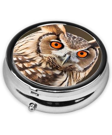 Buy Purple Printed Mini Round Pill Box - 3 Compartment Travel Organizer for Home & Office - Portable Medicine Case - Buy Online on GoSupps.com