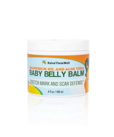 Natural Belly Balm for Pregnancy with Magnesium Oil Aloe Vera Jojoba Coconut and Lavender Oil & Beeswax | 4 fl oz