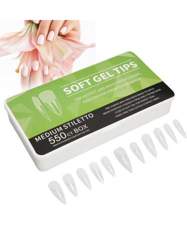 Long Clear Fake Nails Set Ultra Thin Breathable ABS Material Suitable for Acrylic Nails Dip Powder and Gel Polish 550 Pieces for Nail Salon Home DIY Weddings Halloween - Buy Online on GoSupps.com