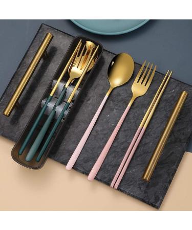 Stainless Steel Portable Tableware Student Travel to Work Spoon Chopsticks 3 Piece Set Silver - Buy Online on GoSupps.com