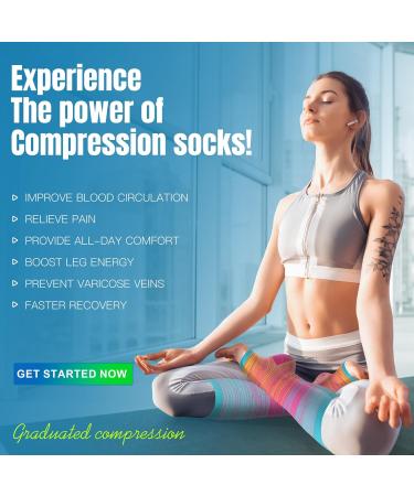 Open Toe Compression Socks for Men & Women - 3 Pairs 20-30 mmHg Knee High Stockings for Circulation Support - Large/X-Large A-Light - Buy Online on GoSupps.com
