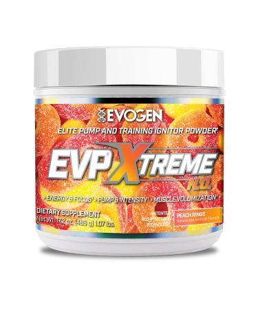 Evogen EVP Xtreme NO - Pre Workout Powder for Men & Women | Sugar Free Preworkout with Beta Alanine Creatine and Caffeine for Energy & Pump | Peach Rings | 40 Servings