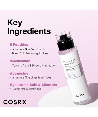 COSRX 6X Peptide Collagen Booster Toner Serum 150mL - Skin Renewal Essence with Niacinamide & Hyaluronic Acid | Korean Skincare for All Skin Types - Buy Online on GoSupps.com