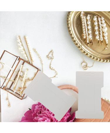 100 Pack White Hair Clip Bow Display Cards for Organizing Barrettes and Jewelry - Buy Online on GoSupps.com