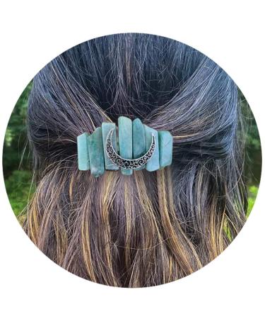 Crystal Boho Celtic Amazonite Mermaid Barrette Hair Clip for Long Hair Slide Irish Hair Accessories Mothers Day Gift (amazonite clip)