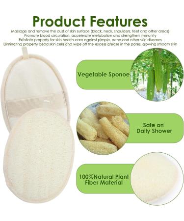 4 Piece Natural Luffa Sponge Set Deep Cleaning Shower & Bath Sponges for Healthy Skin - Buy Online on GoSupps.com