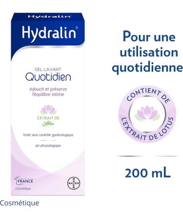 Hydralin Quotidien Daily intimate cleansing gel - Cosmetic - Softens and preserves intimate balance - Lotus extract - Tes - Buy Online on GoSupps.com