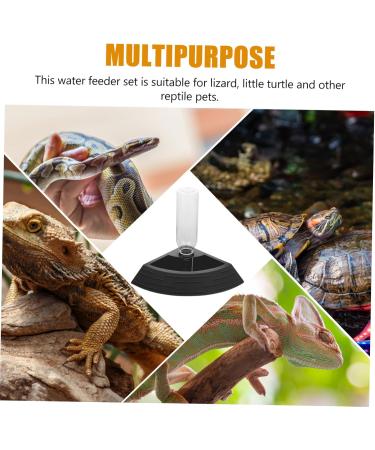 BESPORTBLE 3pcs Turtle Drinker Reptile Water Feeder Terrarium Reptile Automatic Water Dispenser Plastic Black 17X17X3.5CMx3pcs Blackx3pcs - Buy Online on GoSupps.com