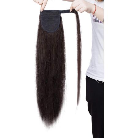Buy SEGO Clip-in Real Hair Ponytail Extension - Dark Brown #2 20 (50cm) - 95g Hairpiece for Perfect Braid Styles - Buy Online on GoSupps.com
