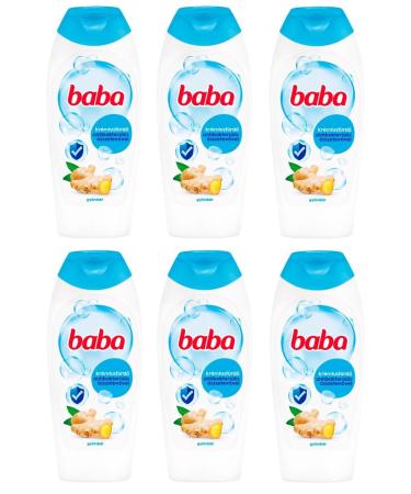 BABA BABA 6 x 400 ml Anti-Bacterial Shower Gel with Hungarian Ginger Scent - (Pack of 6) BABA Antibacterial Shower Gel - Original Hungarian Ginger Scent