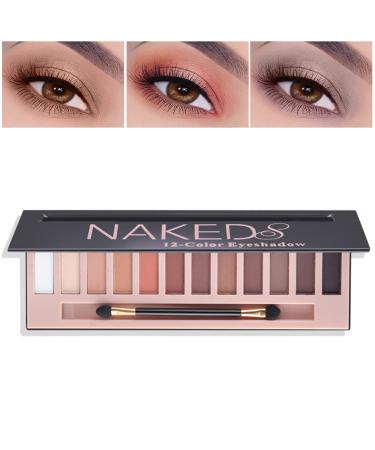 NVLEPTAP 12 Colors Naked Nude Natural Matte Eyeshadow Palette with Brush Waterproof & Long Lasting Smokey Eye Makeup(Matte)