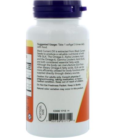 Now Foods Black Currant Oil 500mg - 100 Softgels | Pure and Natural - Buy Online on GoSupps.com