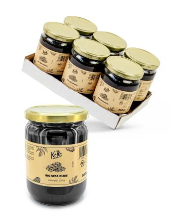 KoRo - Koro - Organic black tahin (Sesame puree) - 6 x 500g - A real treat made from 100% organic black sesame seeds.