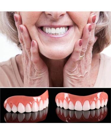 Wttfc 2 pairs of dentures direct veneers dentures whitening cosmetic temporary tooth covering top and bottom or women men get a confident smile back - Buy Online on GoSupps.com