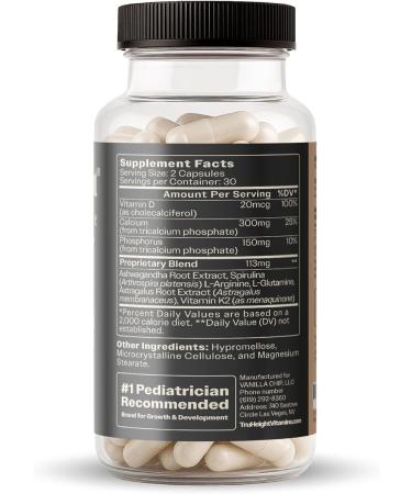 TruHeight Capsules - Natural Height Growth Maximizer for Kids, Teens & Young Adults - With Ashwagandha & Nanometer Calcium - Peak Height Booster - 60 Count - Buy Online on GoSupps.com