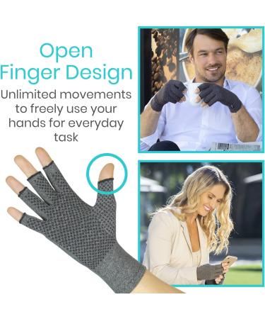 Arthritis Gloves with Grips - Textured Fingerless Compression for Men & Women - Relief for Rheumatoid & Osteoarthritis - Arthritic Joint Pain Relief - Medium Size - Buy Online on GoSupps.com
