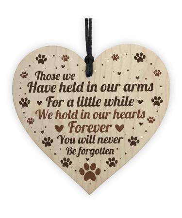 RED OCEAN Pet Memorials Cat Pet Memorials Dog Wooden Heart Remembrance Grave Plaque Keepsake Gift
