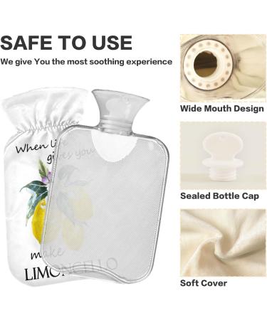 NAANLE LMONCELLO 2L Transparent Hot Water Bottle with Cover - Ideal for Pain Relief Heat Therapy & Bed Warmth - Perfect for Hands & Feet - Buy Online on GoSupps.com