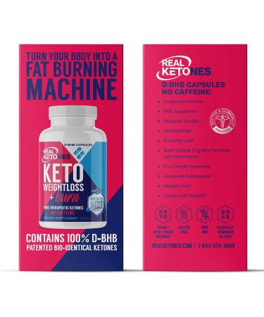 Real Ketones AM Keto Pills - 2000mg Exogenous BHB - 60 Day Supply - Rapid Ketosis for Men and Women - Buy Online on GoSupps.com