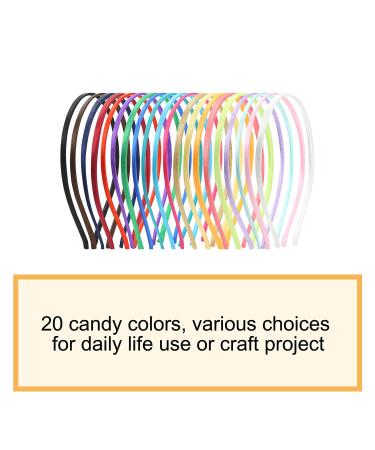 20 Pieces Colorful Fabric Overlay Slim Metal Headbands - Elastic Hair Ropes & DIY Tiara Accessories for Women - Buy Online on GoSupps.com