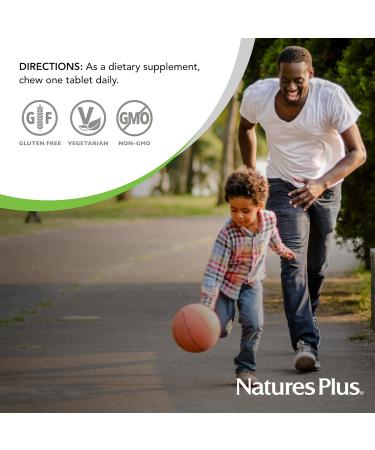 Natures Plus D & K Complex - 60 Mixed Berry Chewables - Supports Calcium Metabolism - Vegetarian Non-GMO Gluten Free Soy Free - 60 Servings - Buy Online on GoSupps.com