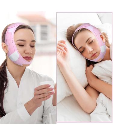 V-Line Lifting Mask Set Pink 3 Pieces for Face Reusable Double Chin Reducer Double Chin Reducer Anti-Wrinkle Moisturising Double Chin Firming Facial Treatment - Buy Online on GoSupps.com