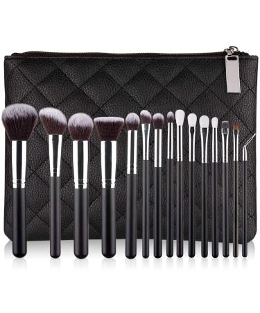 15 pc Makeup Brush Multifunctional Makeup Tool Portable Makeup Brush for Face Makeup Eye Makeup Black