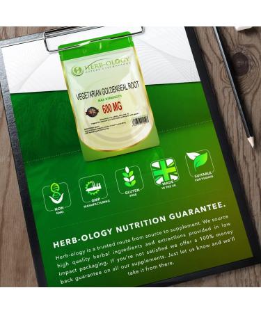 HB Goldenseal | 120 Goldenseal Root Capsules - 600mg 4:1 Extract High Strength Golden Seal Root per Serving | Non-GMO Gluten & Allergen Free | Manufactured in The UK 120 Count (Pack of 1) - Buy Online on GoSupps.com