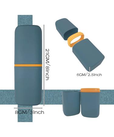 Portable Travel Toothbrush Cup Case Holder - Navy Blue, Ideal for School, Camping & Business Trips - Buy Online on GoSupps.com