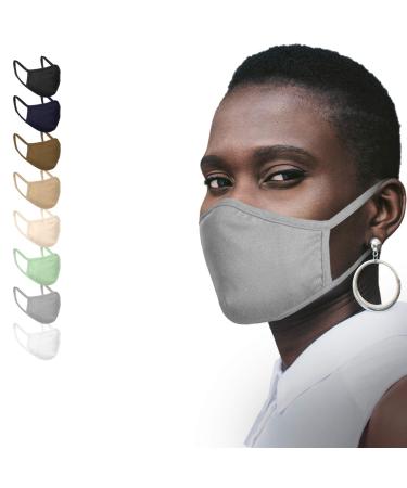 JAGO facial mask-washable 2-layer filter compartment made of cotton for women and men 2/4/8/8/10 Set and color selection-community mask makeshift mask everyday mask fabric mask 8er gray