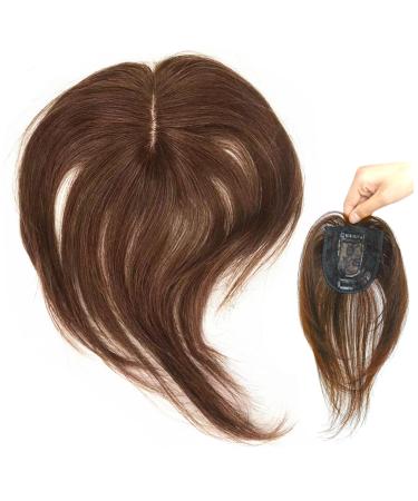 Human Hair Topper for Women with Thinning Hair Middle Side Part Clip in Top Hairpieces for Women Real Human Hair Extentions 10-11 Inch Toppers Hair Pieces for Women