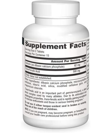 Source Naturals Trans-Ferulic Acid 250mg - 30 Tablets for Antioxidant Support - Buy Online on GoSupps.com