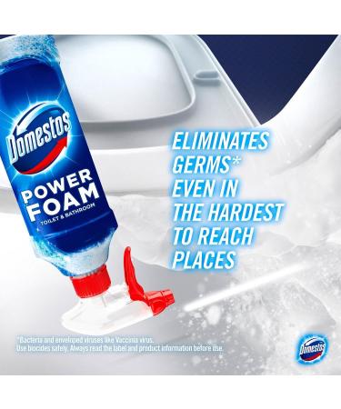 Domestos Power Foam Toilet and Bathroom Surface Cleaner Bleach-Free Upside Down Limescale Remover Multi-Purpose Spray with Fresh Bio-Degradable Fragrance 450ml (Arctic Fresh Pack of 4) Arctic Fresh Pack of 4 - Buy Online on GoSupps.com