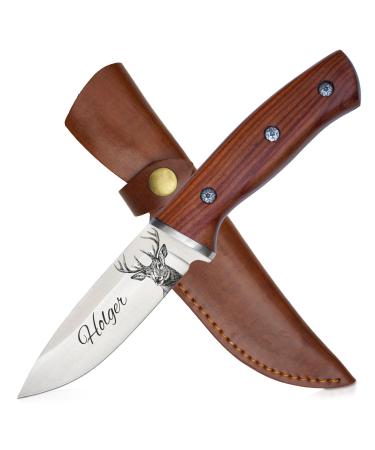 WOLFSARTIG hunting knife with engraving personalized gifts for hunters birthday Father s Day & Christmas (without stand)