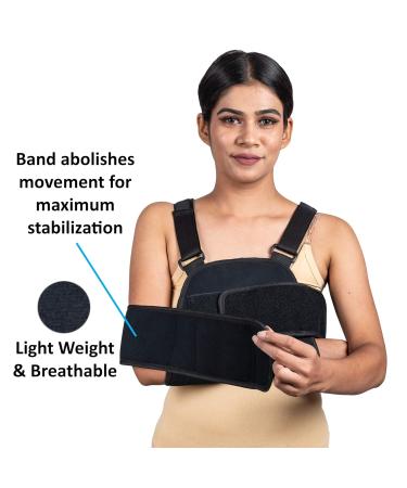 WC Arm Sling Shoulder Immobilizer - Fully Adjustable Rotator Cuff Support & Brace for Quick Recovery - Men & Women (Size 42-56 - Buy Online on GoSupps.com